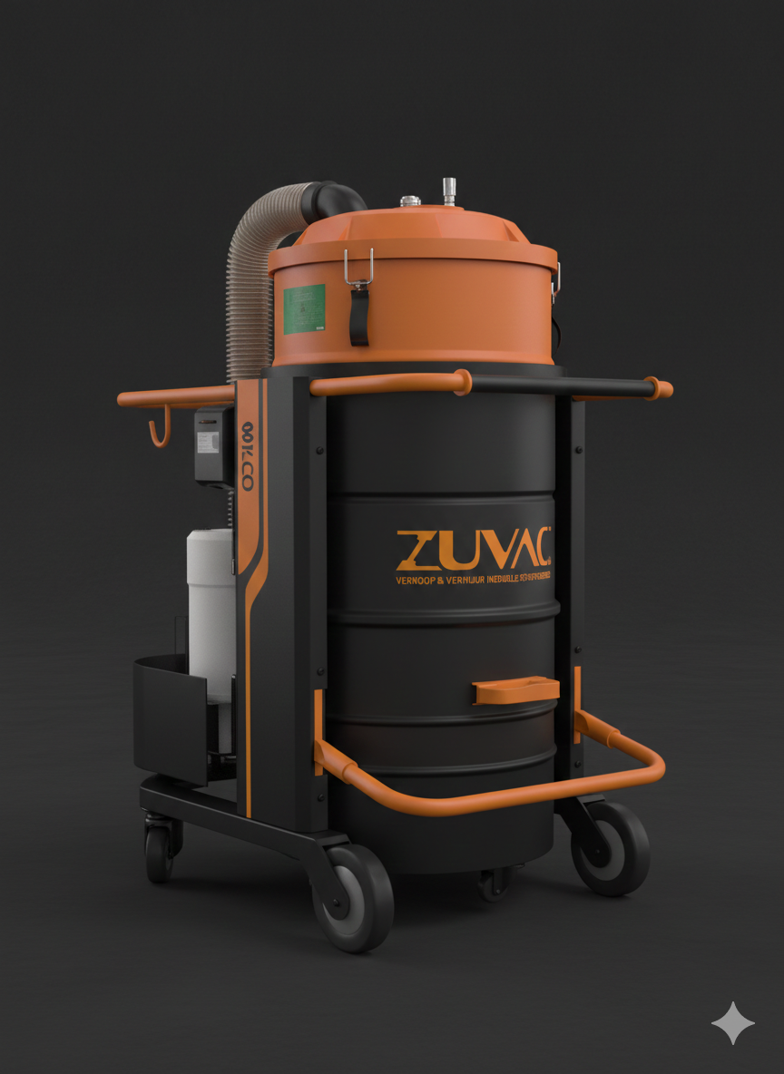 ZUVAC industriële stofzuiger in professioneel gebruik
