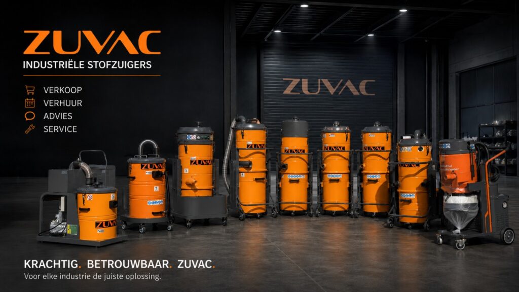 ZUVAC showroom met industriële stofzuigers - verkoop, verhuur, advies, service